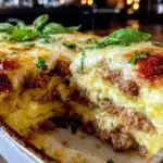 classic lasagna with meat sauce - featured image