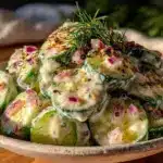 creamy cucumber dill salad - featured image