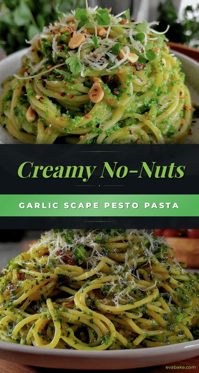 creamy garlic scape pesto pasta recipe