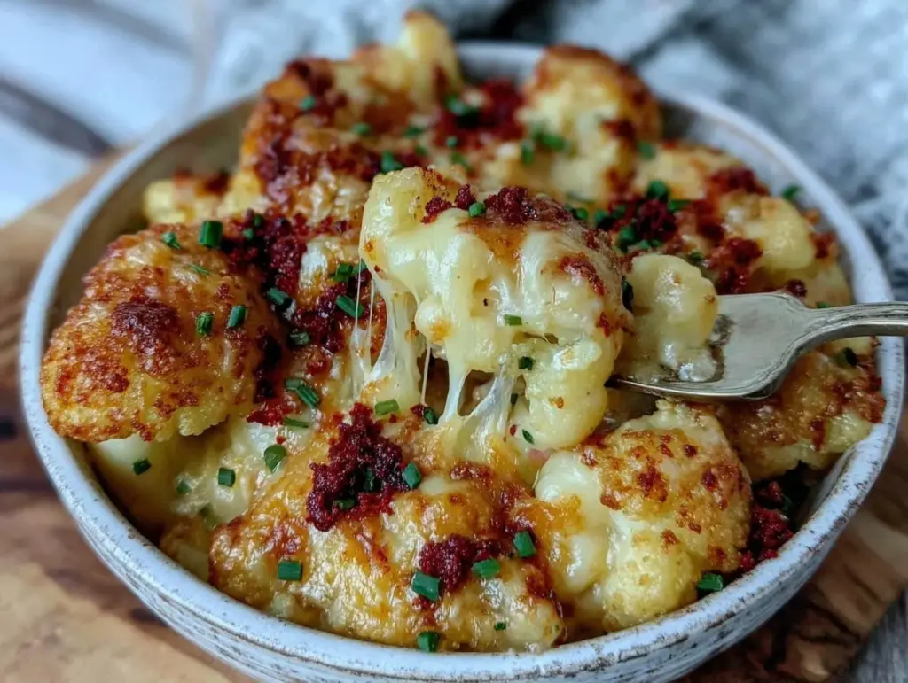 creamy keto cauliflower mac and cheese - featured image