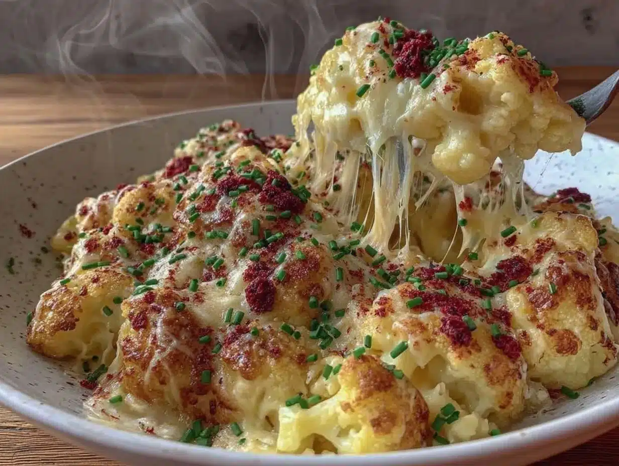 creamy keto cauliflower mac and cheese preparation steps