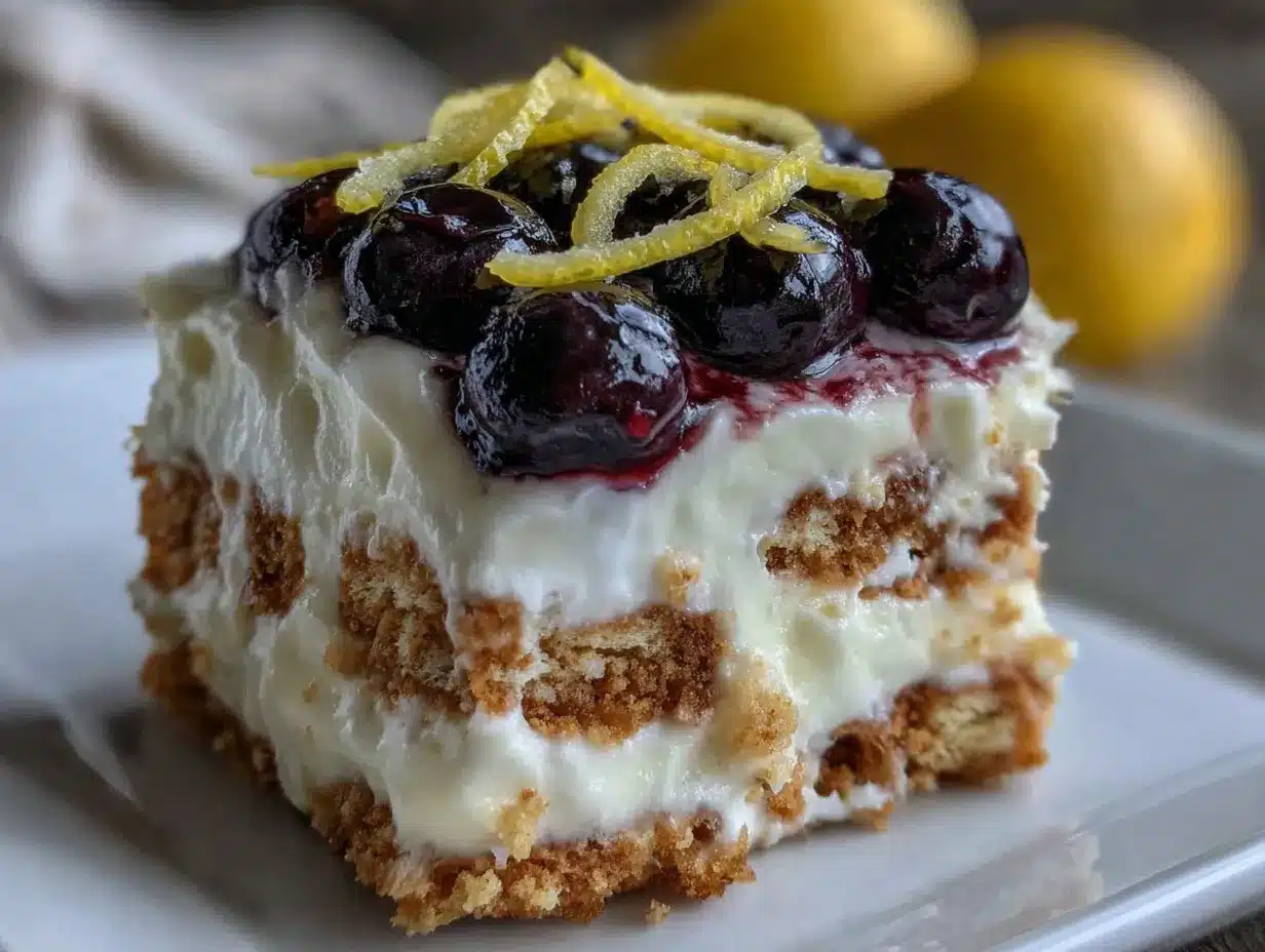 Creamy Lemon Blueberry Icebox Cake preparation steps