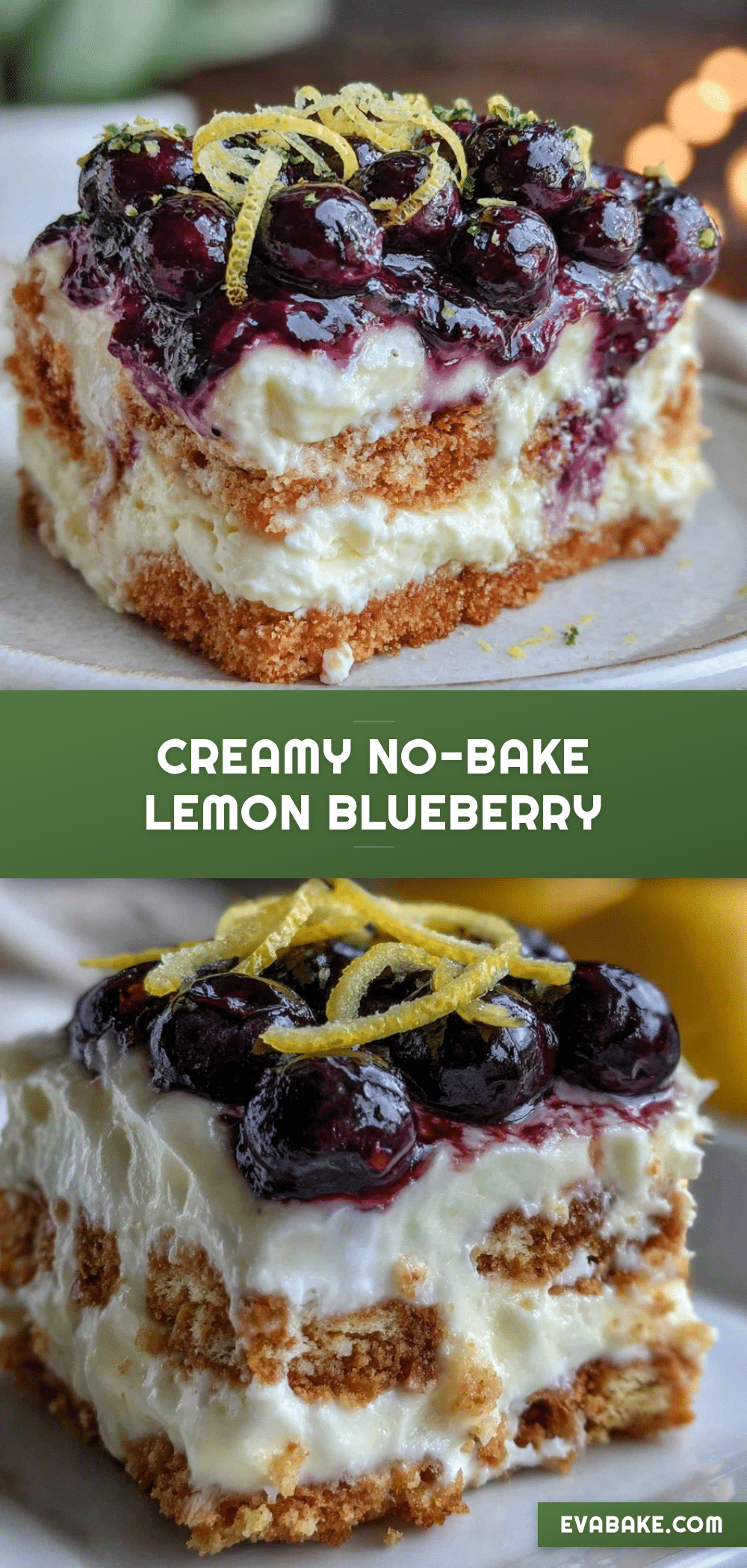 Creamy Lemon Blueberry Icebox Cake recipe