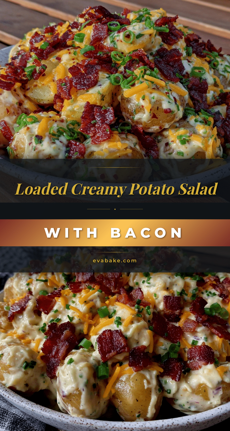 creamy loaded potato salad with bacon and cheddar recipe