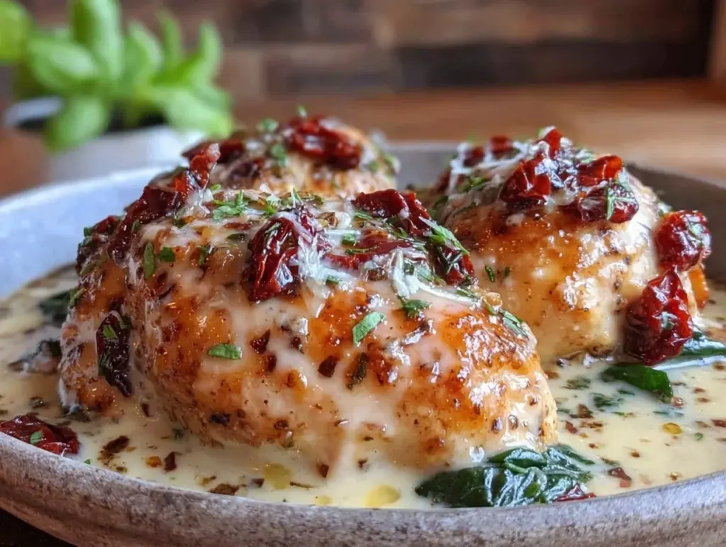 creamy one-pan tuscan chicken - featured image