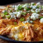 creamy slow cooker buffalo chicken dip - featured image