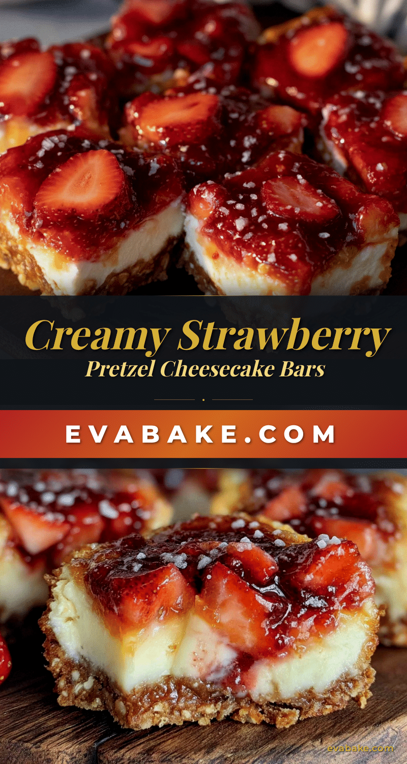 Creamy Strawberry Pretzel Salad Cheesecake Bars recipe