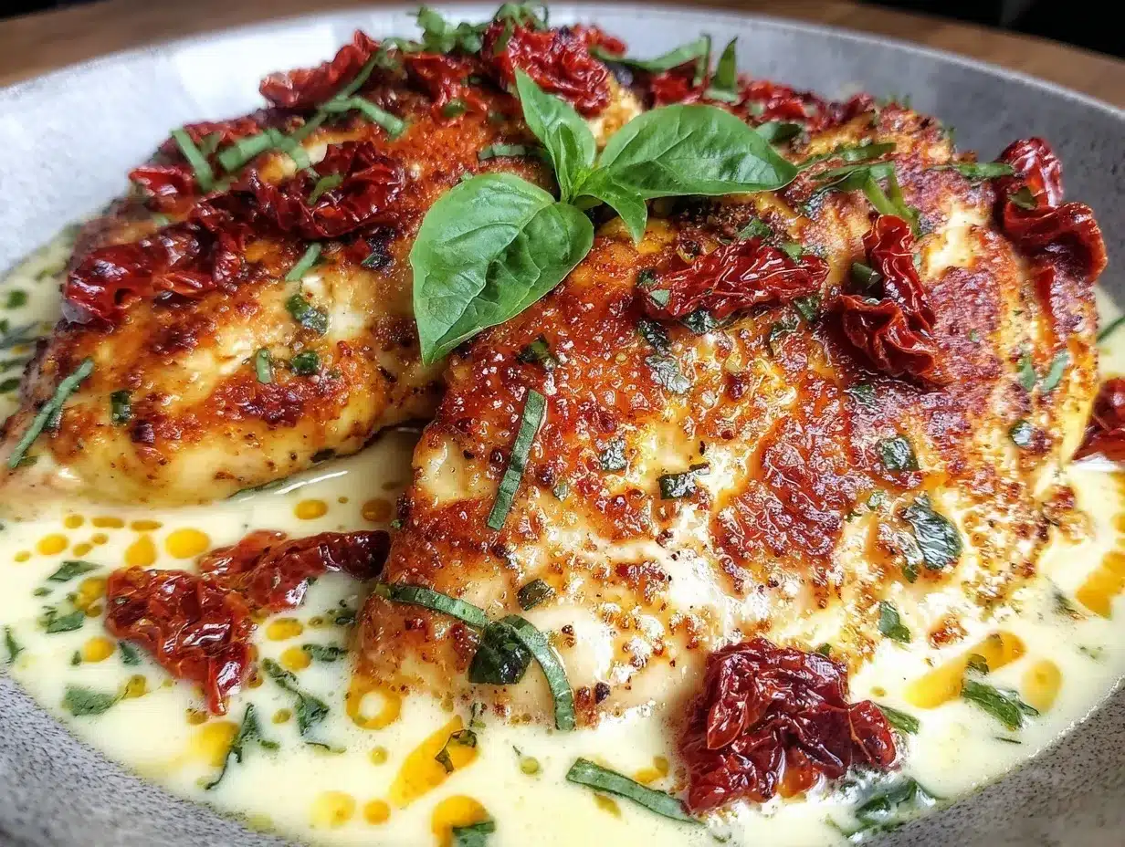 Creamy Tuscan Garlic Chicken preparation steps