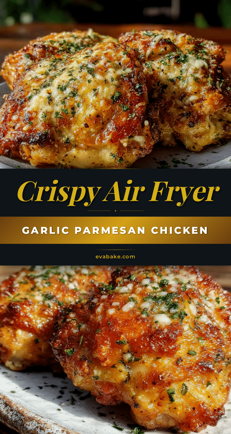 crispy garlic parmesan chicken thighs air fryer recipe