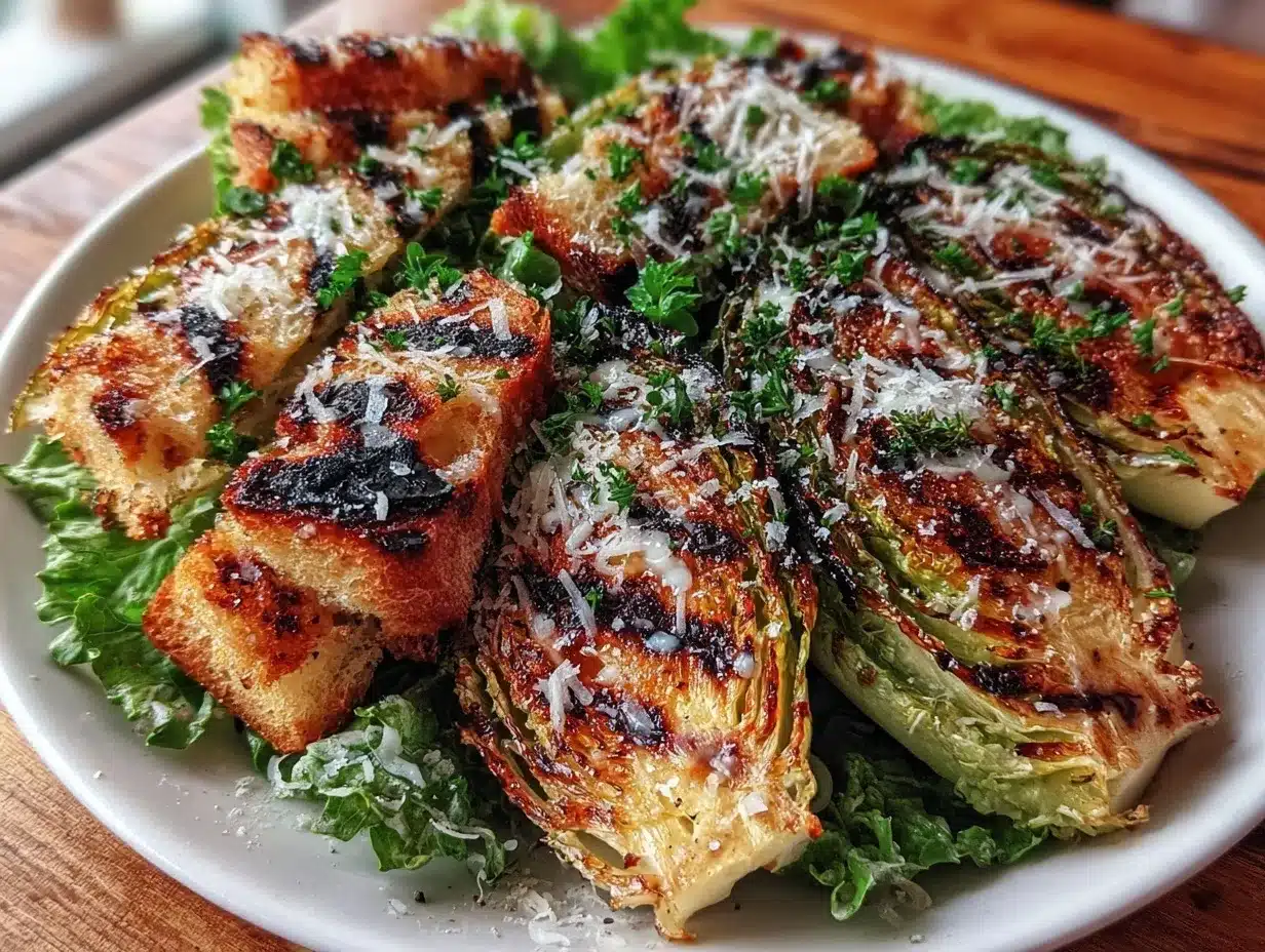 crispy grilled caesar salad preparation steps