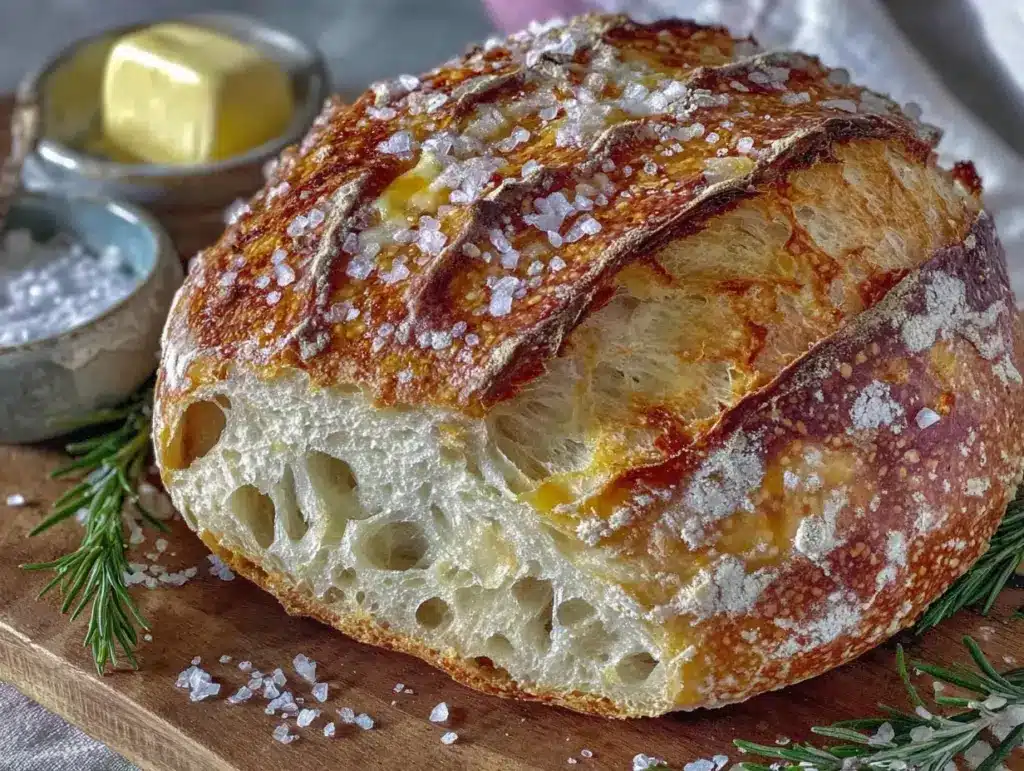 crispy no-knead artisan bread - featured image
