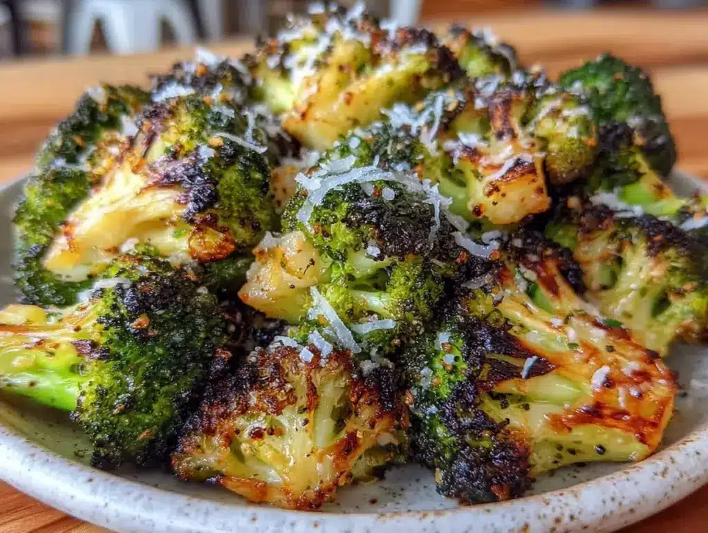 crispy parmesan roasted broccoli - featured image