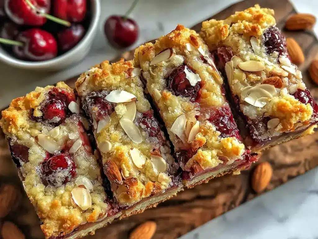 crispy sour cherry pie bars - featured image