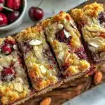 crispy sour cherry pie bars - featured image