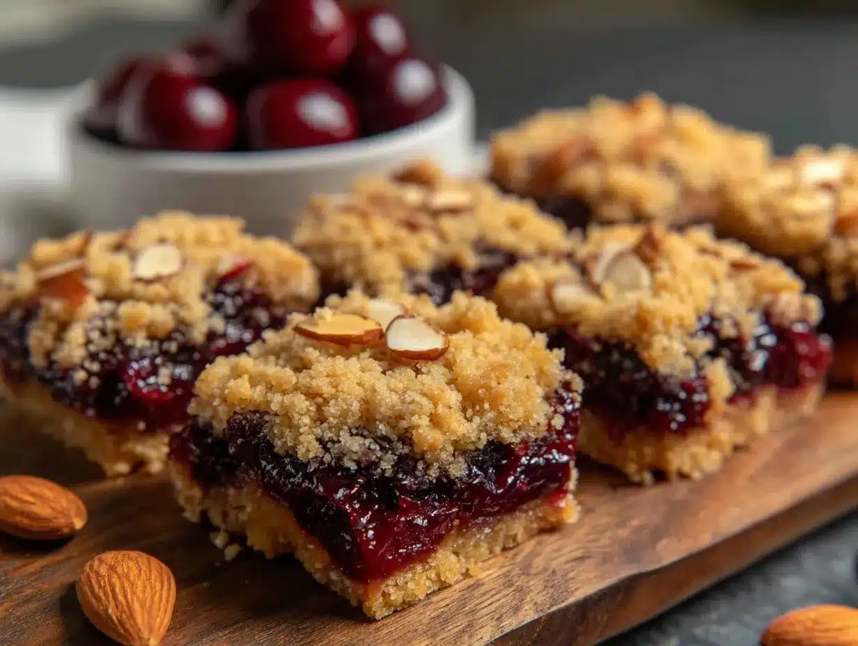 crispy sour cherry pie bars preparation steps