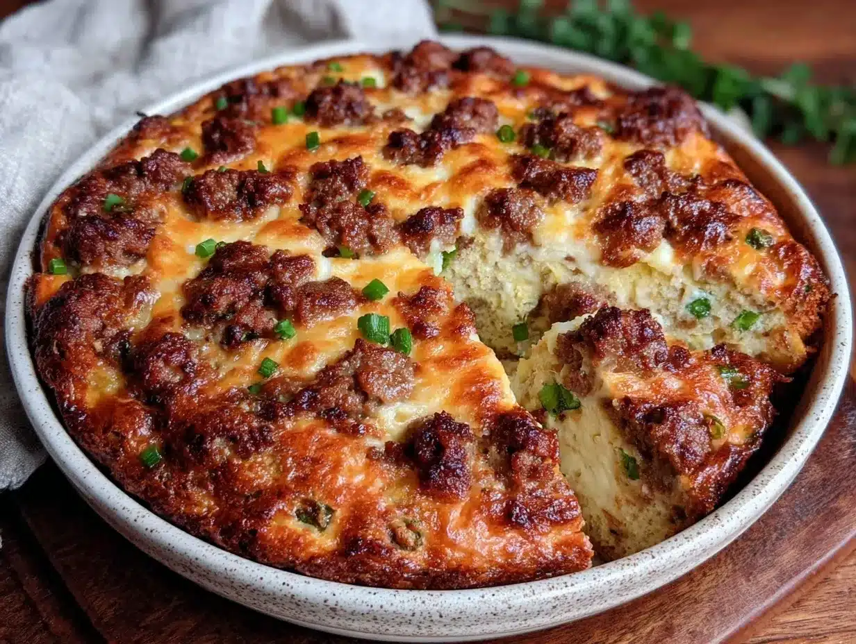 easy cheesy sausage breakfast casserole preparation steps