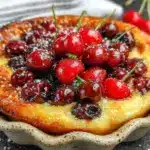 easy creamy fresh cherry clafoutis - featured image