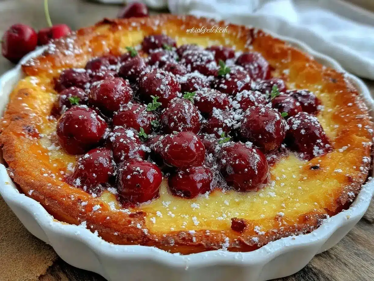 easy creamy fresh cherry clafoutis preparation steps