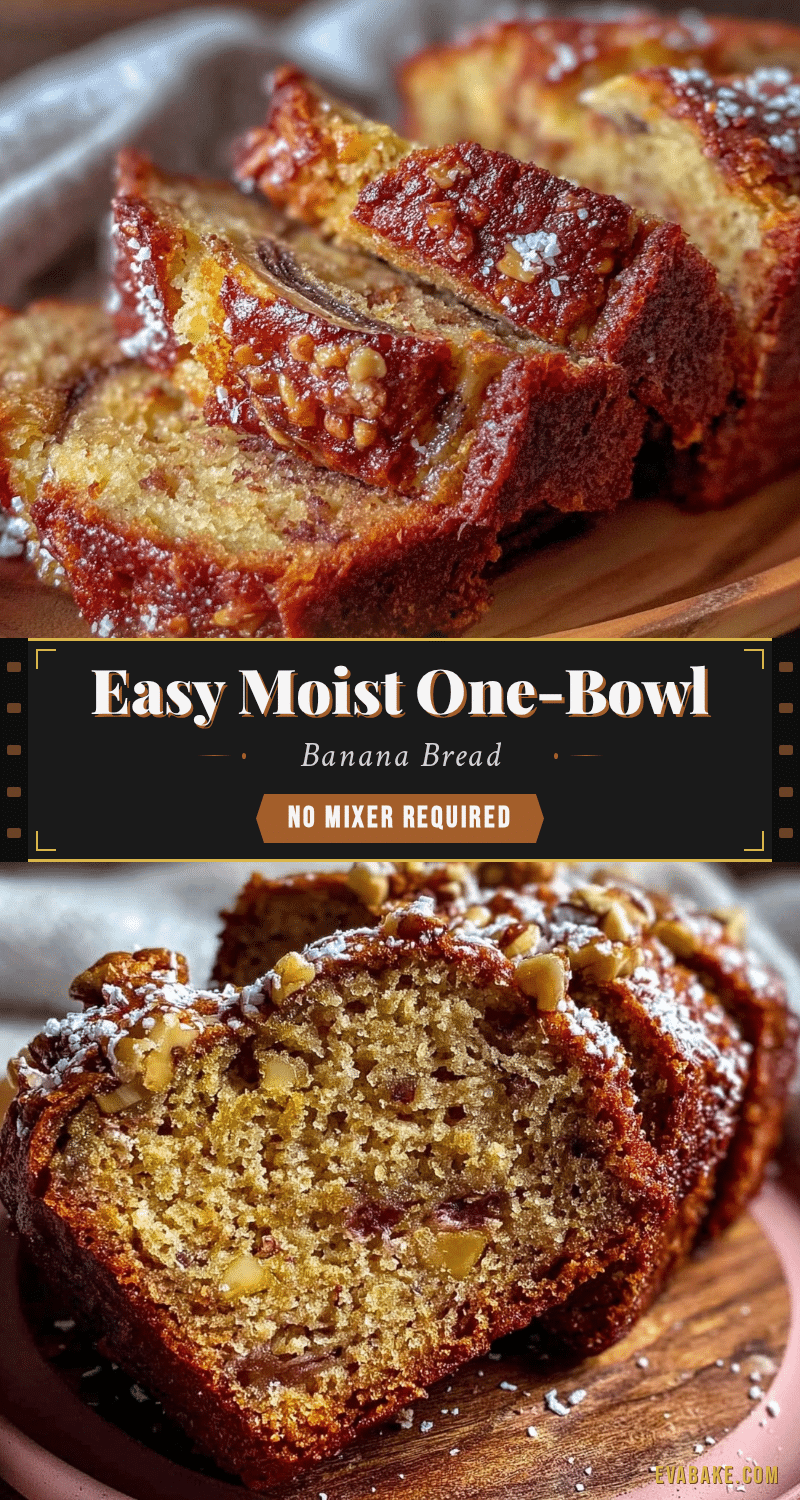 easy moist one-bowl banana bread recipe