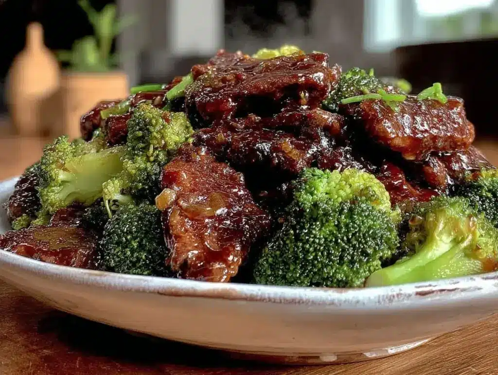 easy slow cooker beef and broccoli recipe - featured image