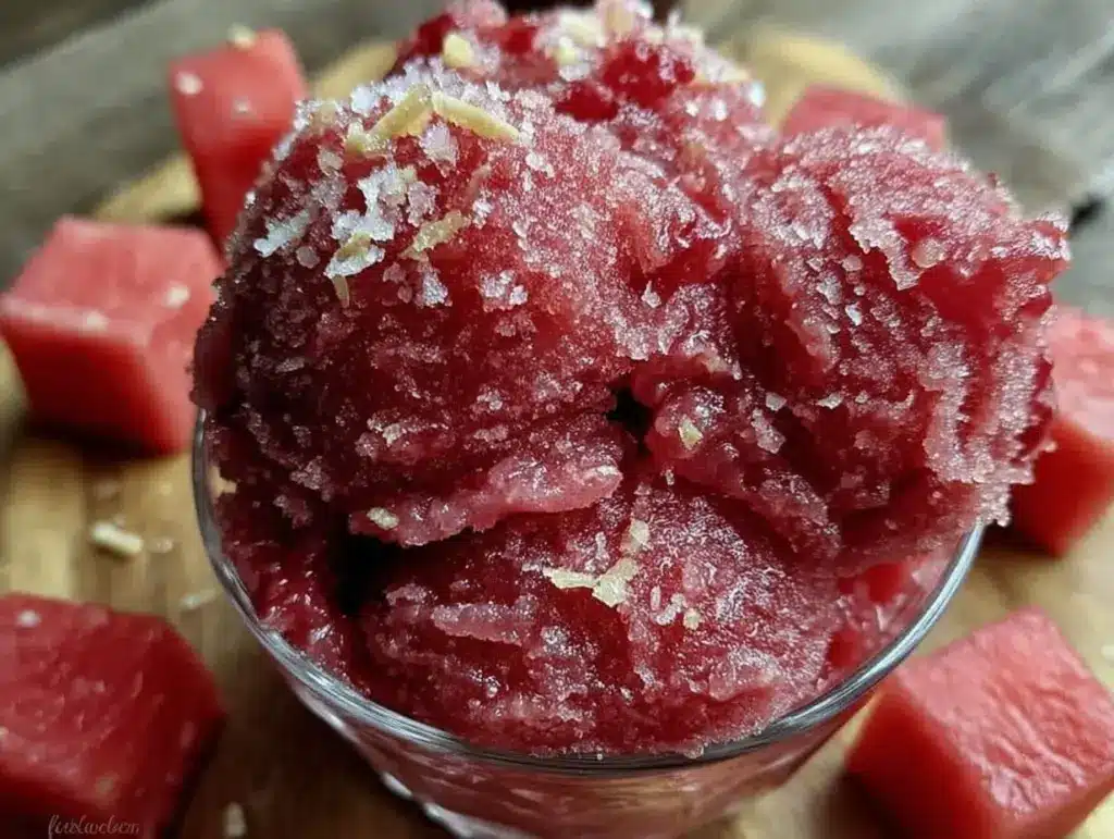 easy watermelon sorbet recipe - featured image