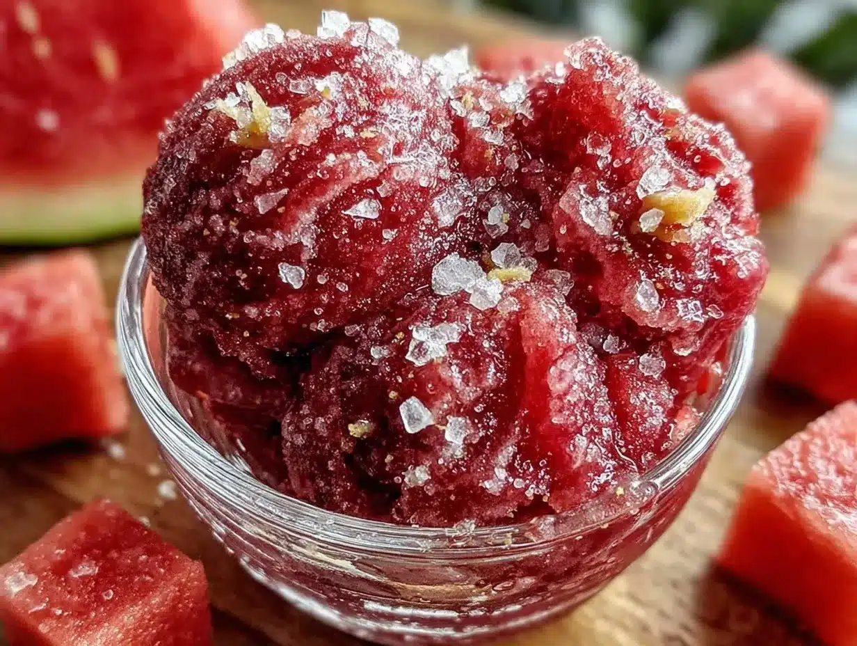 easy watermelon sorbet recipe preparation steps