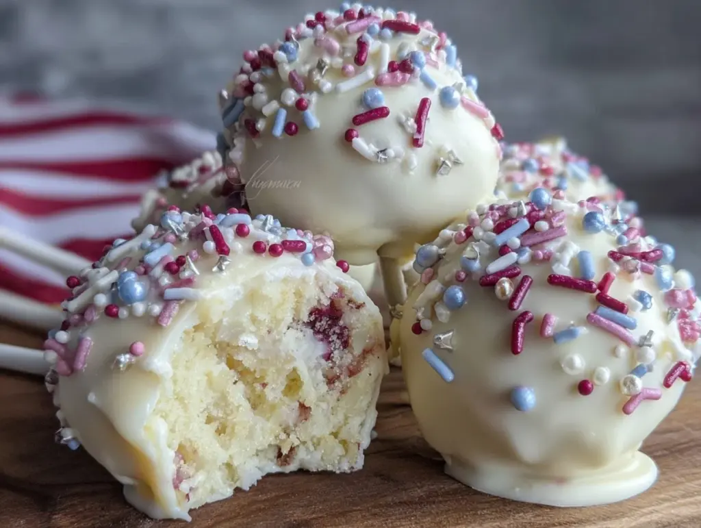 festive firecracker cake pops - featured image
