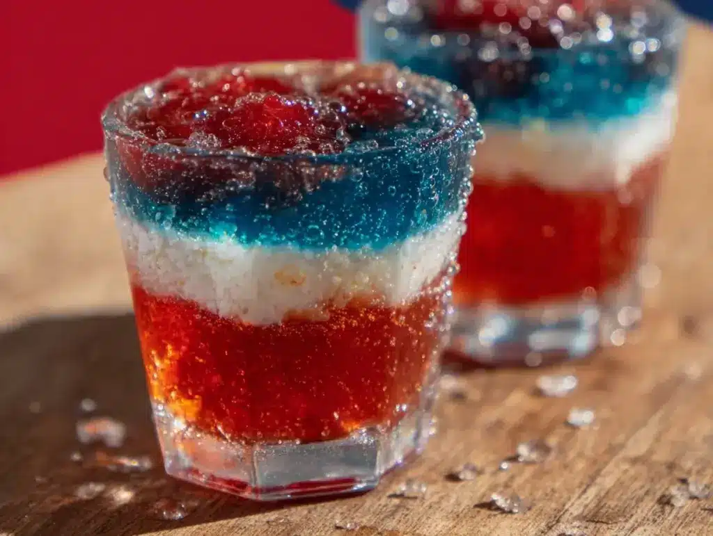festive firecracker jello shots - featured image