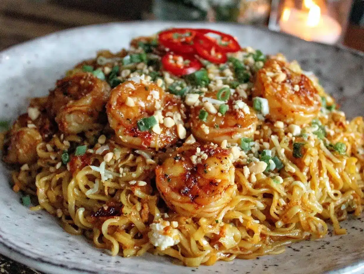 flavorful pad thai with shrimp preparation steps