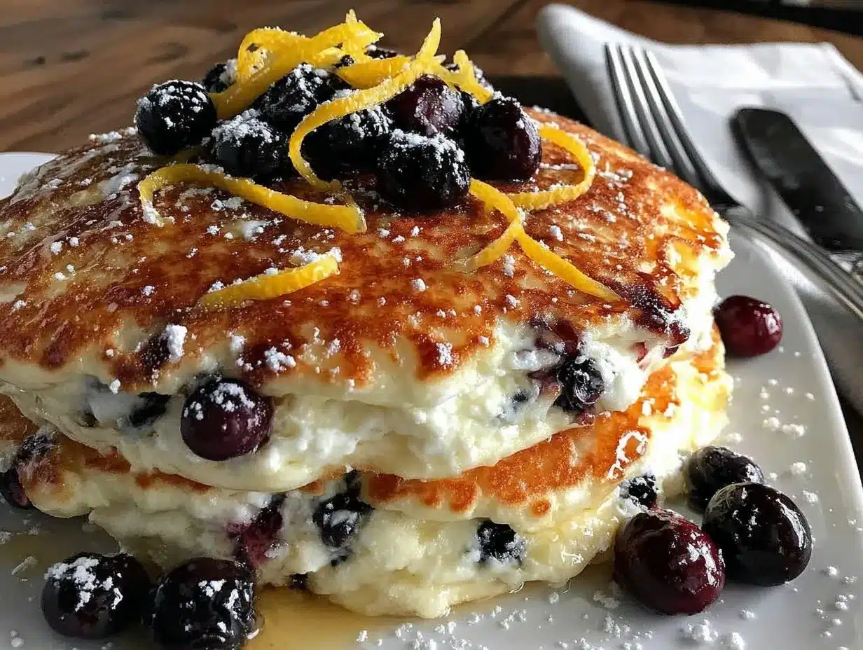 fluffy blueberry lemon ricotta pancakes preparation steps