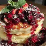 fluffy red white blue pancakes - featured image