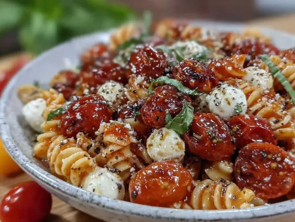 fresh 15-minute caprese pasta salad - featured image