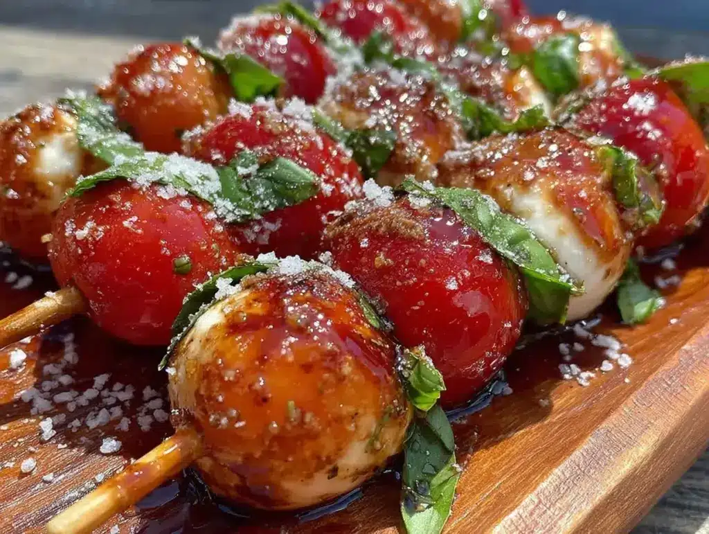 fresh caprese skewers - featured image