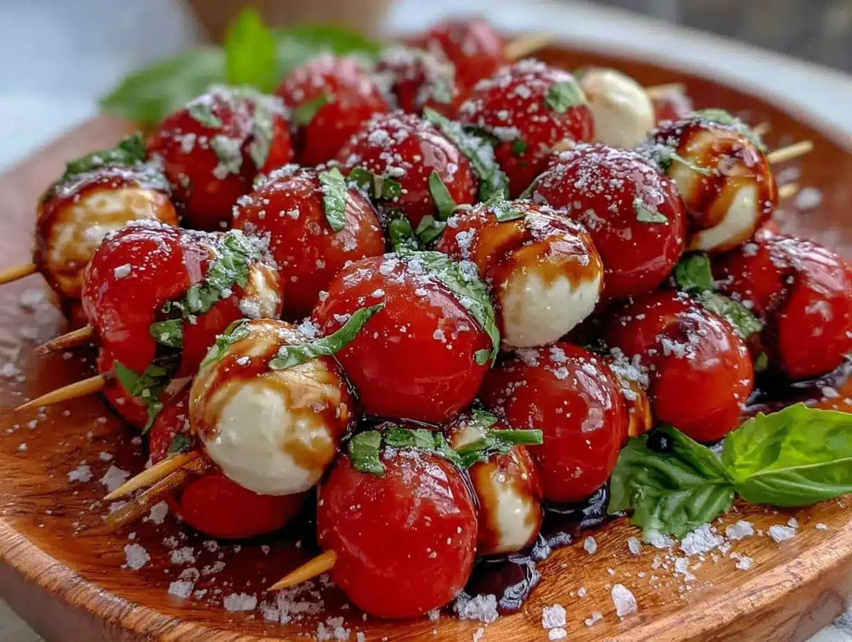 fresh caprese skewers preparation steps