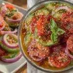 fresh cucumber tomato onion salad - featured image