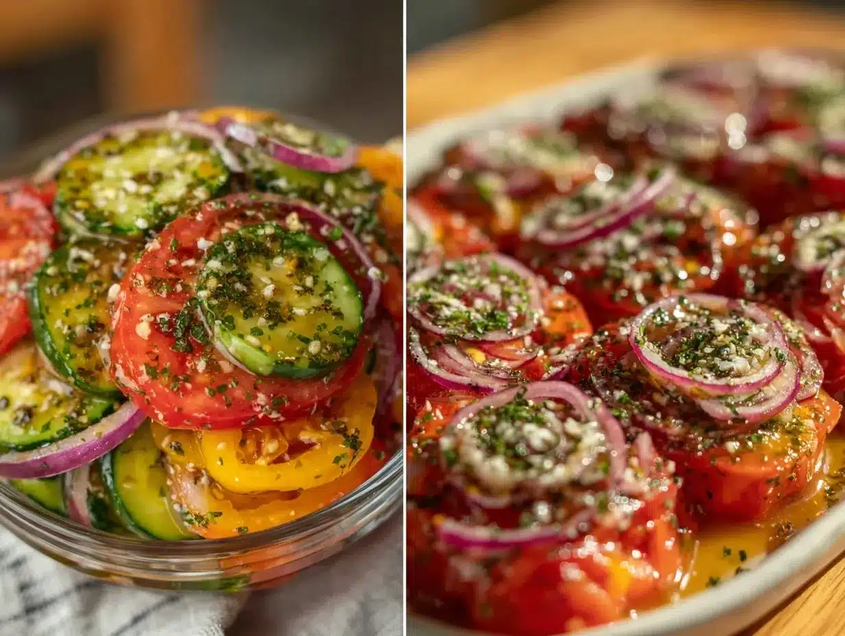 fresh cucumber tomato onion salad preparation steps