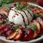 fresh nectarine caprese salad - featured image