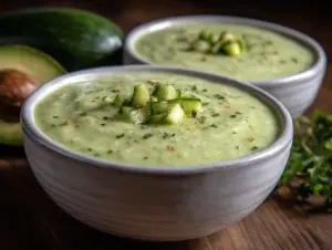 Fresh No-Cook Cucumber Avocado Gazpacho - featured image