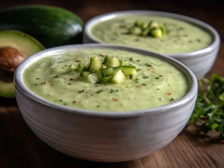 Fresh No-Cook Cucumber Avocado Gazpacho - featured image