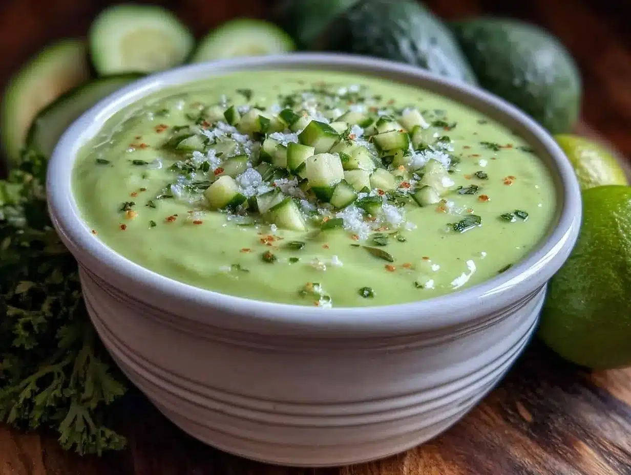 Fresh No-Cook Cucumber Avocado Gazpacho preparation steps