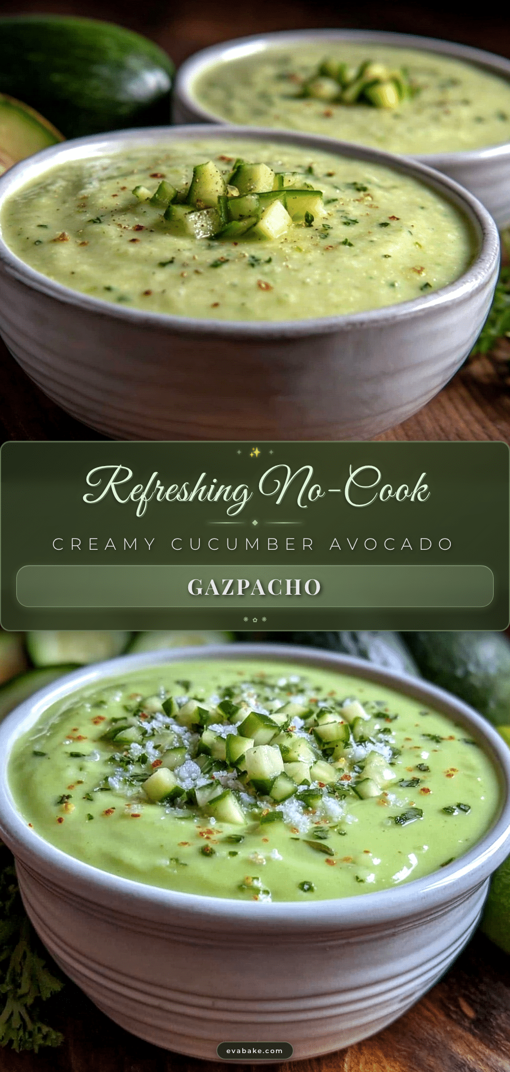 Fresh No-Cook Cucumber Avocado Gazpacho recipe