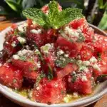 fresh watermelon feta mint salad - featured image
