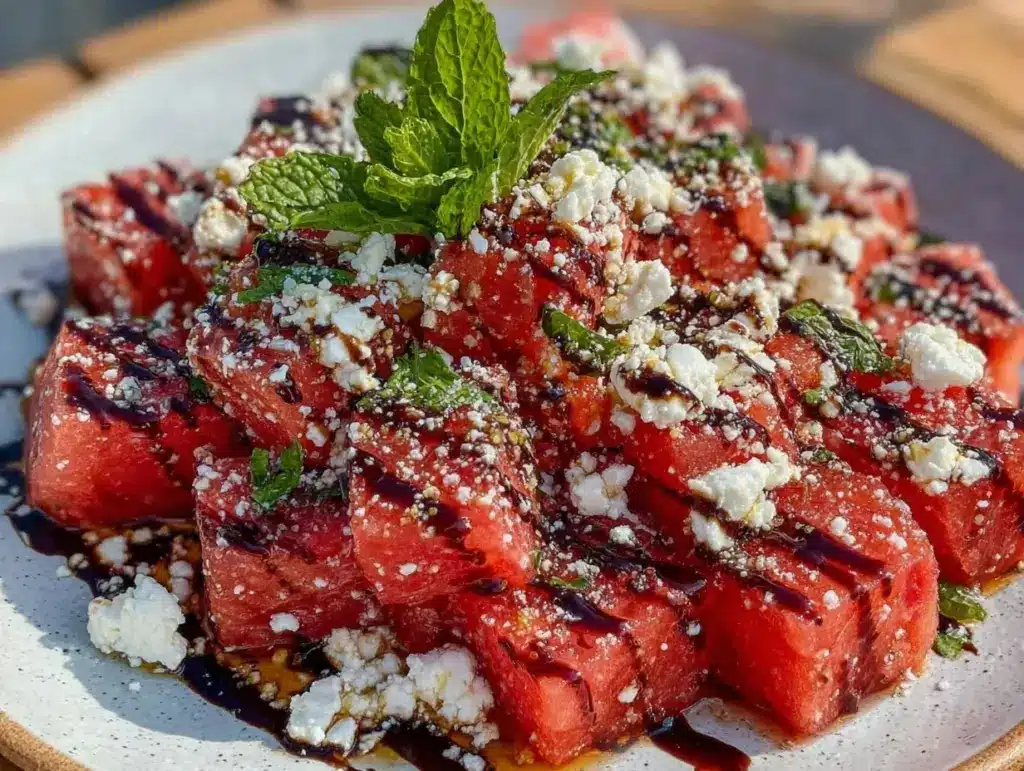 fresh watermelon feta salad - featured image