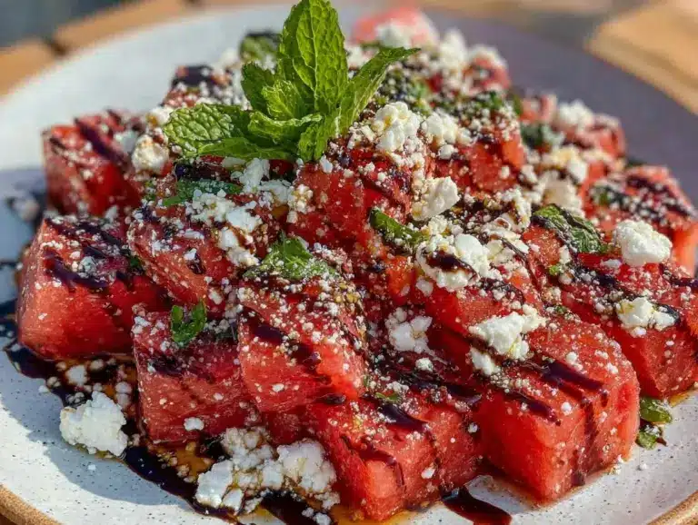 fresh watermelon feta salad - featured image