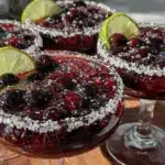 frozen blueberry vodka margaritas - featured image