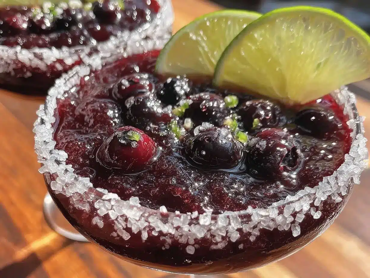 frozen blueberry vodka margaritas preparation steps