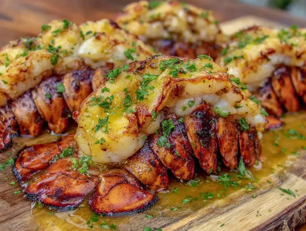 garlic butter grilled lobster tails preparation steps