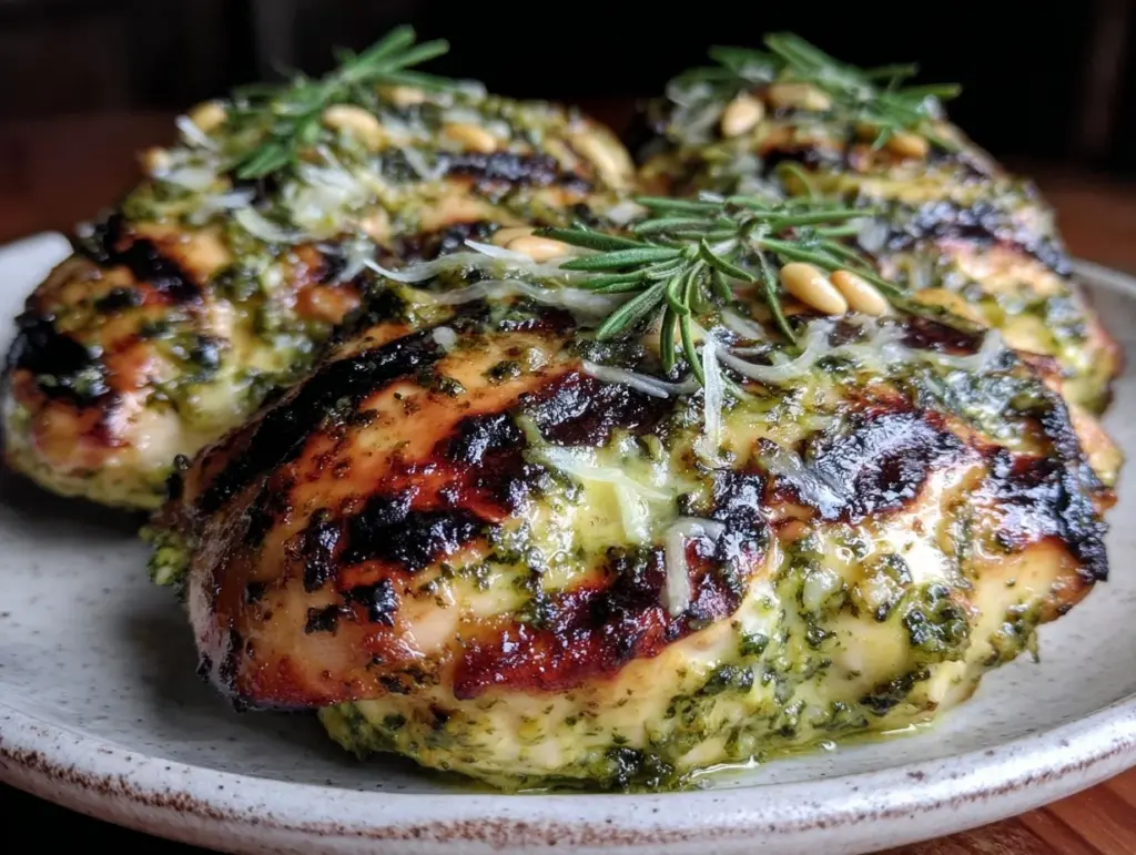 garlic scape pesto grilled chicken - featured image