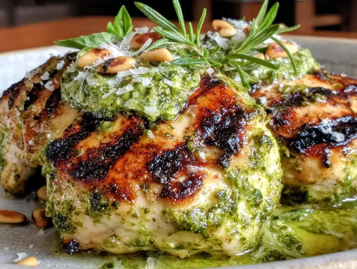 garlic scape pesto grilled chicken preparation steps