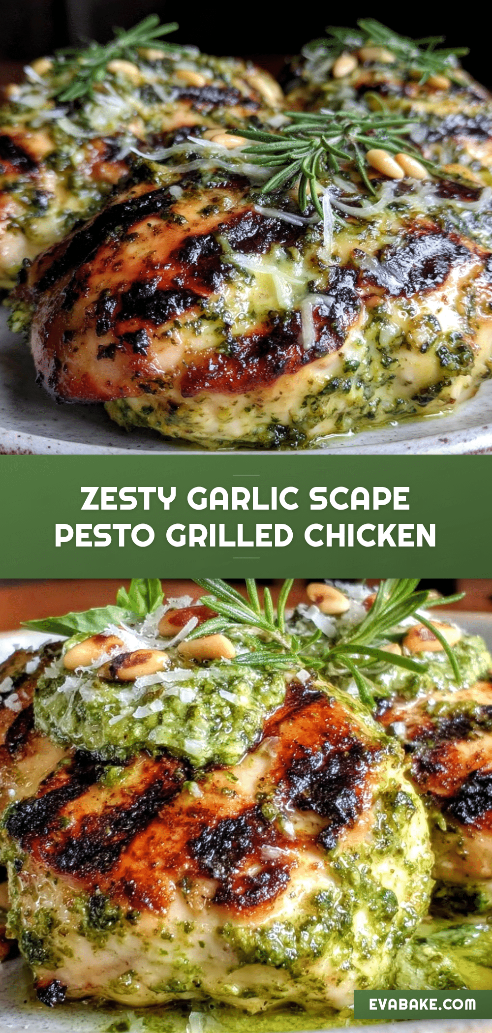 garlic scape pesto grilled chicken recipe